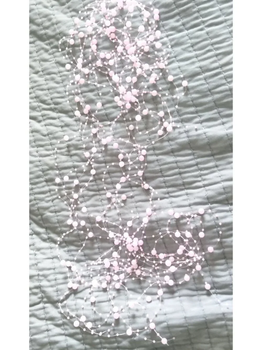 Pink Beaded Garland Table Spray Wire String Beads